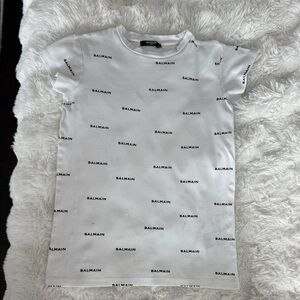 Balmain Kids Dress (tee)  with Black Logo Print size 8 girls